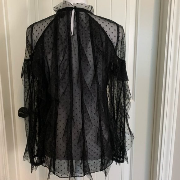 BCBG MAXAZRIA LEORA MESH TOP BLACK COLOR SIZE S $198.00 - Picture 7 of 12